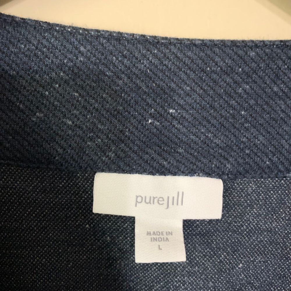 J.Jill Pure Jill Patch-Pocket V-Neck Navy Dress  Every Week Dress Size Large - Picture 7 of 13